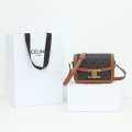 Designer Celine Teen Triomphe Bag In Triomphe Canvas And Calfskin Black