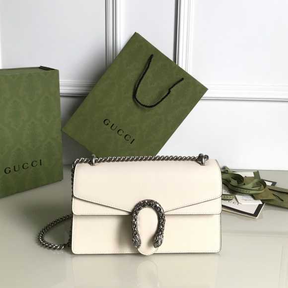 Designer Gucci Dionysus Small Shoulder Bag Pure White 400249