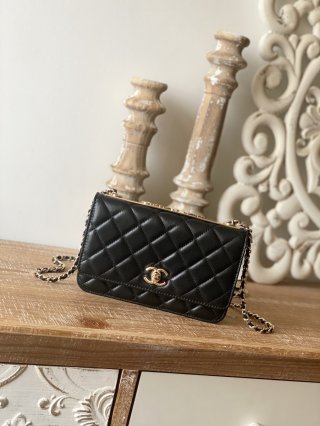 Designer Chanel Wallet On Chain Black AP1450