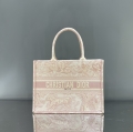 Designer Dior Book Tote Medium Pink Toile de Jouy Embroidery M1296ZTDT_M956