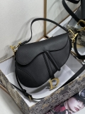 Designer Dior Saddle Bag Black Grained Calfskin M0455CBAA_M900