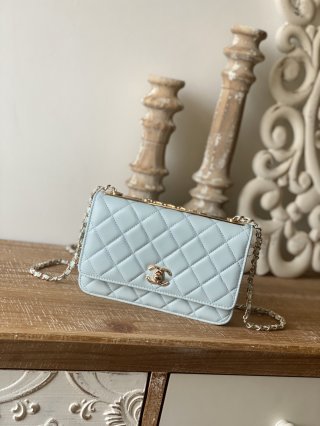 Designer Chanel Wallet On Chain Cloud Blue AP1450