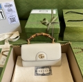 Designer Gucci GG Small Top Handle Bag With Bamboo 675794