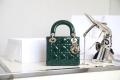 Designer Dior Mini Lady Dior Bag Emerald Green Patent Cannage Calfskin M0505OWCB_M81C