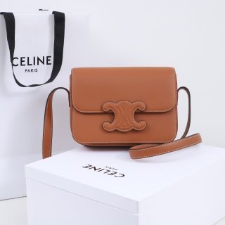 Designer Celine Classique Cuir Triomphe Bag In Natural Calf skin