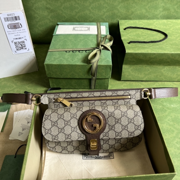 Designer Gucci Blondie belt bag GG Supreme canvas 718154